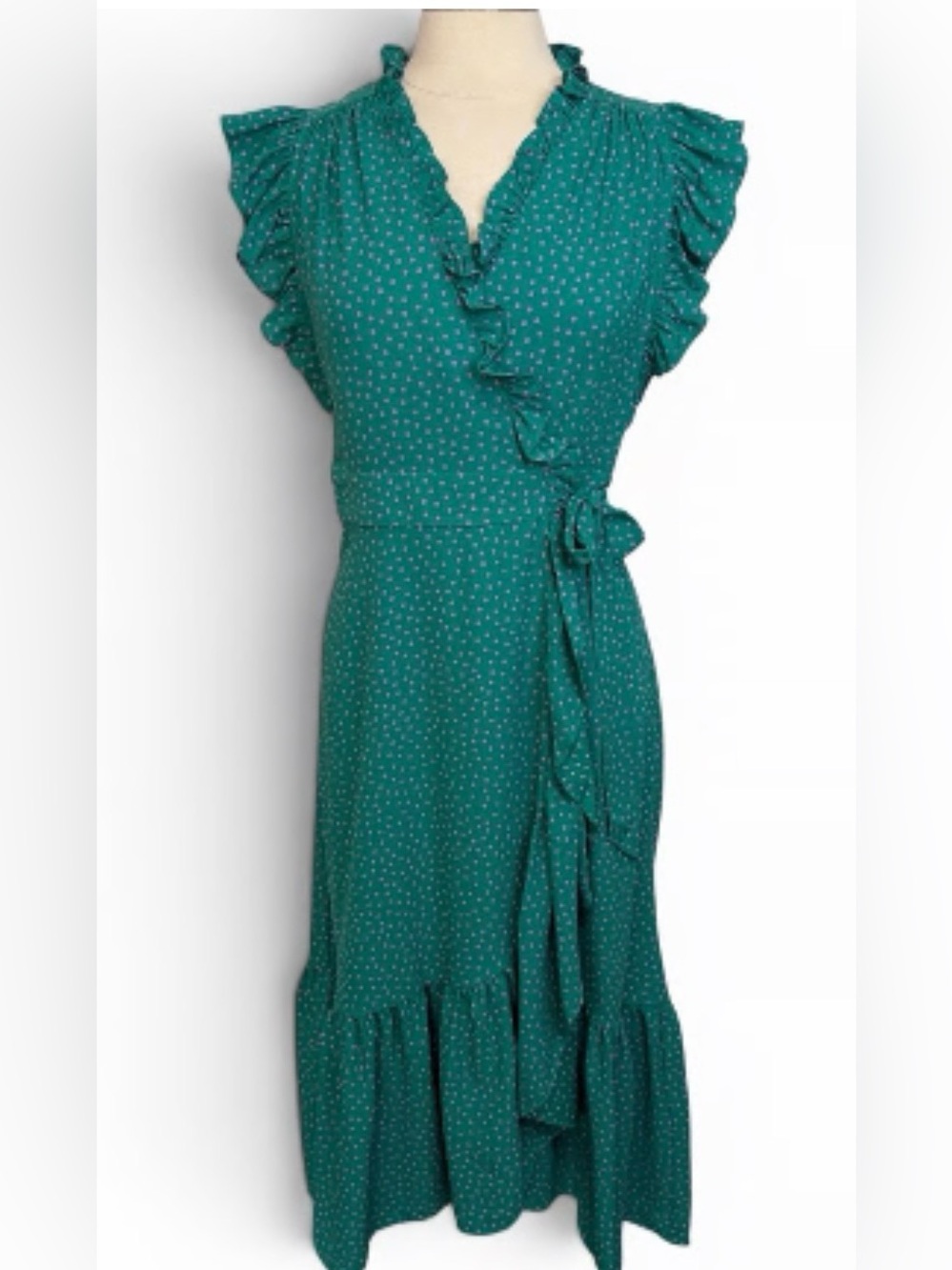 NWOT Kate Spade Poolside Ruffle Dot Wrap Dress Sz 2 - Picture 3 of 11